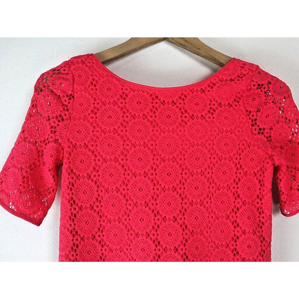 Lilly Pulitzer Girls XL Topanga Dress Crochet Breakers Lace Coral - Picture 3 of 9